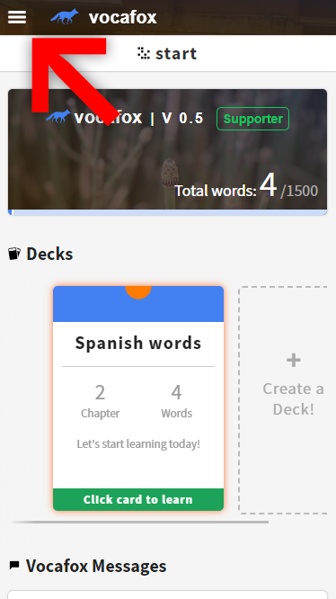 click on the navigation icon